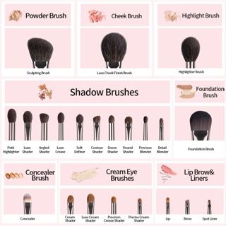 Bộ Cọ Trang Điểm 22 Cây TAKI MAKEUP Lông Thú+ Túi