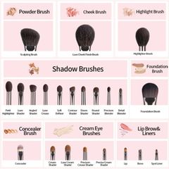 Bộ Cọ Trang Điểm 22 Cây TAKI MAKEUP Lông Thú+ Túi