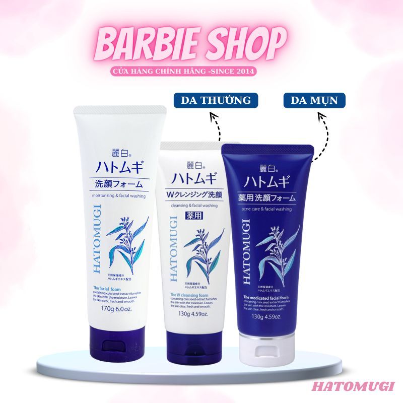 Sữa rửa mặt Hatomugi Naturie Nhật Bản 130g - 170g