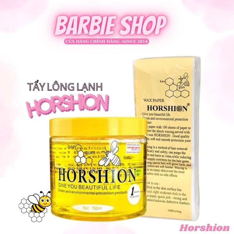 WAX Lạnh Tẩy Lông Mật Ong Horshion - 750ml & Giấy WAX Paper 100 Miếng