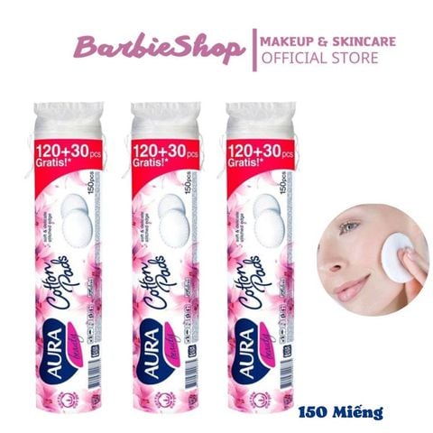 Bông Tẩy Trang Aura Beauty 150 Miếng