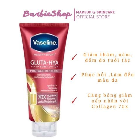 Dưỡng Thể 70x Vaseline Pro-Age Restore 300ml- tuýp