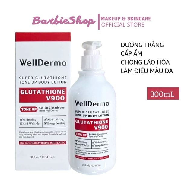 Dưỡng Thể Trắng Da Wellderma Super Glutathione V900 300ml