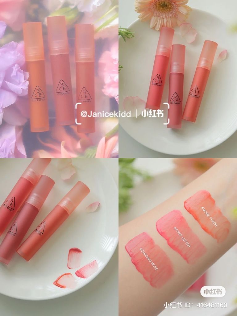 [Mẫu Mới 2022] Son Kem 3CE Blur Water Tint (More Peach, First Letter, Chaisng Rose)