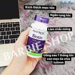 TPCN Thuốc Chống Rụng Tóc Biotin 10.000mcg Natrol Của Mỹ