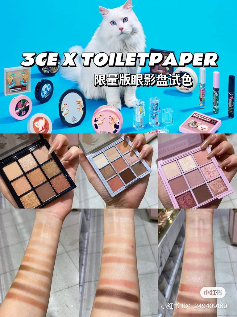 [3CE X TOILETPAPER] Bảng Mắt 9 Ô 3ce Multi Eye Color Palette - Rosy Muhly (Phiên Bản Giới Hạn)