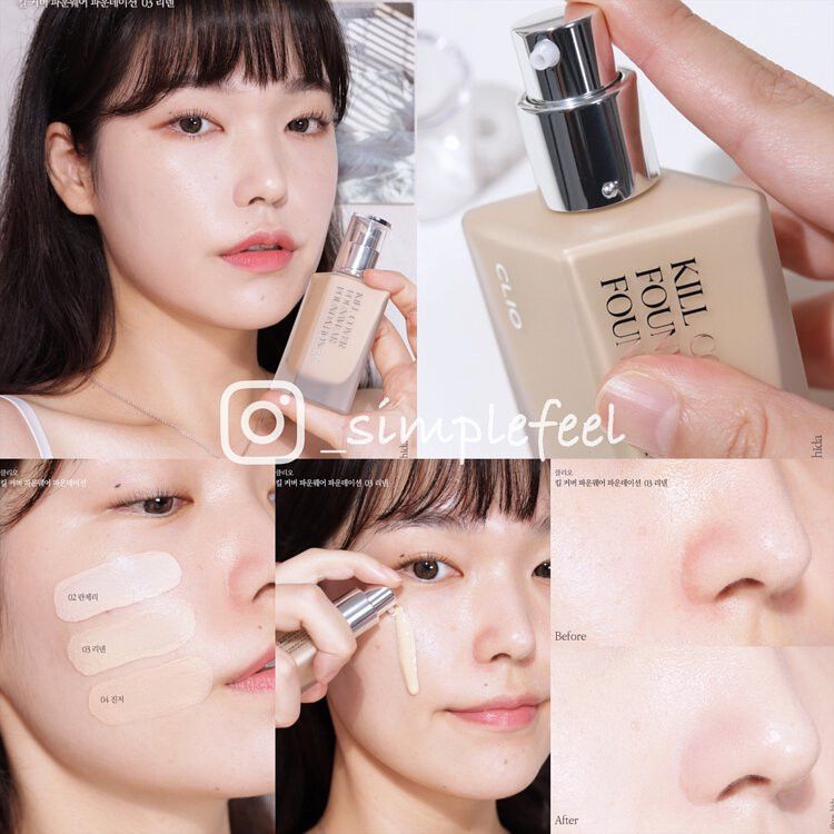 Kem Nền Clio Kill Cover Founwear / HIGH Glow Foundation SPF30 38g / Clio The Original 35ml