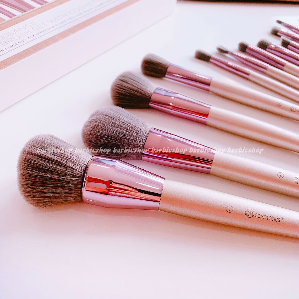 Bộ Cọ Trang Điểm BH Cosmetics Lavish Elegance 15 Cây Kèm Túi Đựng