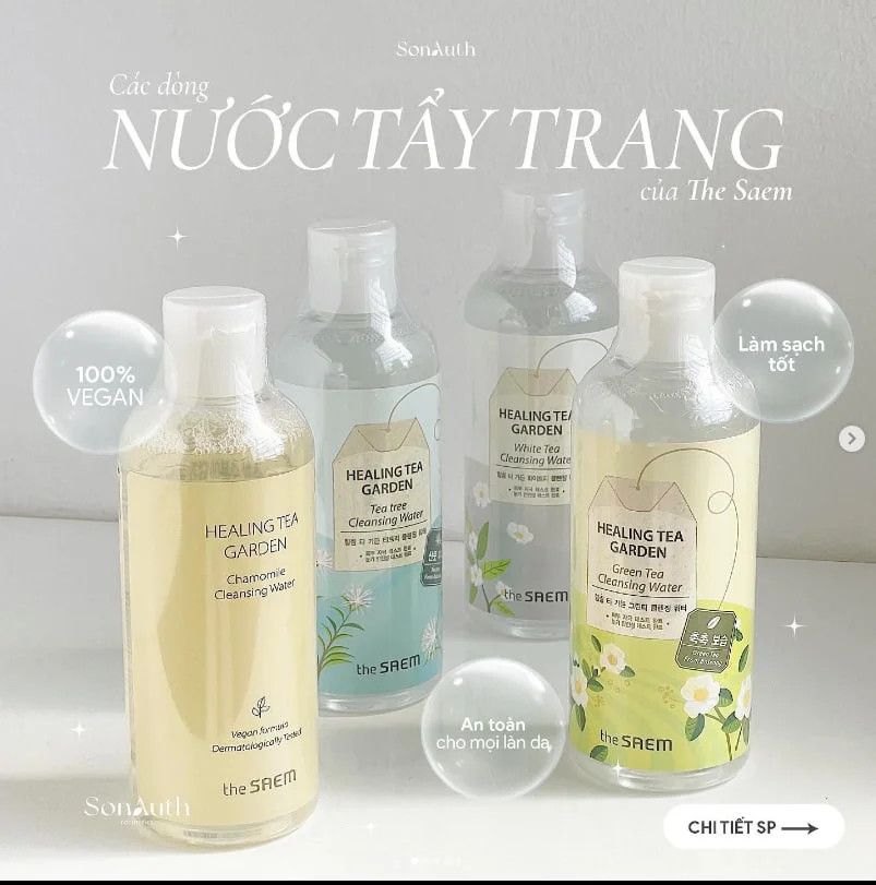 Tẩy trang The Saem Healing Tea Garden Cleansing Water 300ml