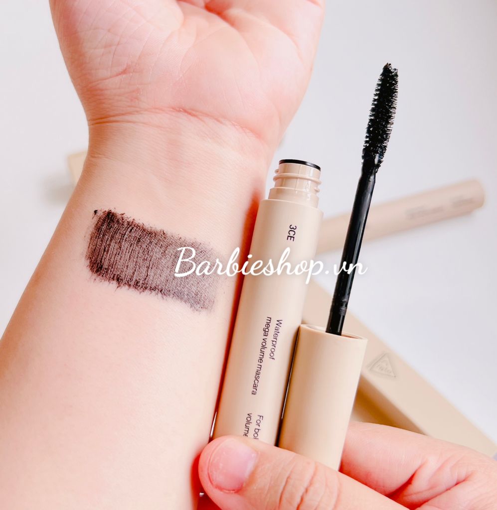 Mascara Làm Dày Và Cong Mi 3CE Waterproof Long & Curl - Black