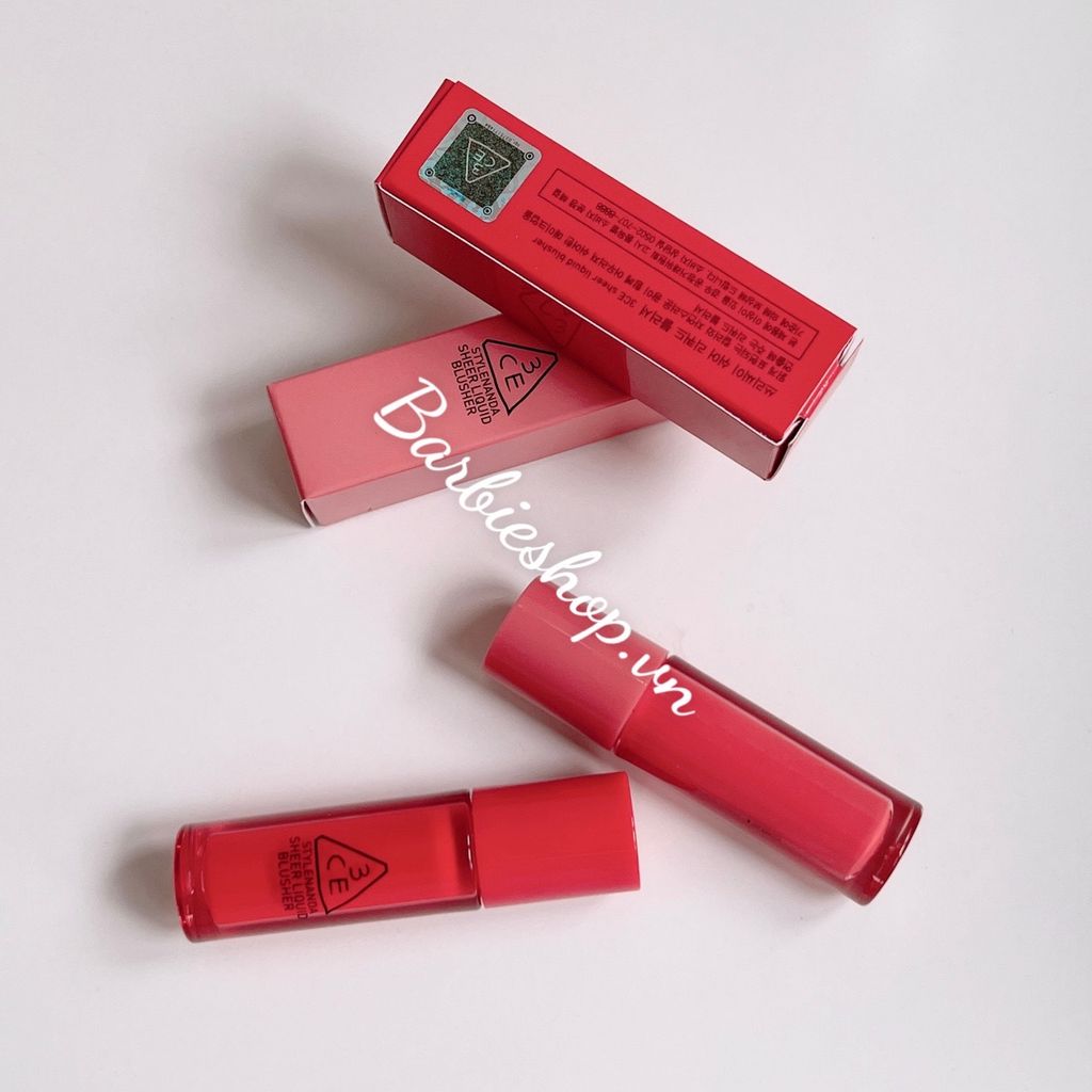 Má Hồng 3CE Sheer Liquid Blusher Dạng Kem (Our Way + Cozy Peach + Side Piece + Joyful Affair + Soft Fig) 3g