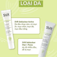 Kem mặt giảm mụn SVR Active Gel Sebiaclear 40ml- dạng gel và kem