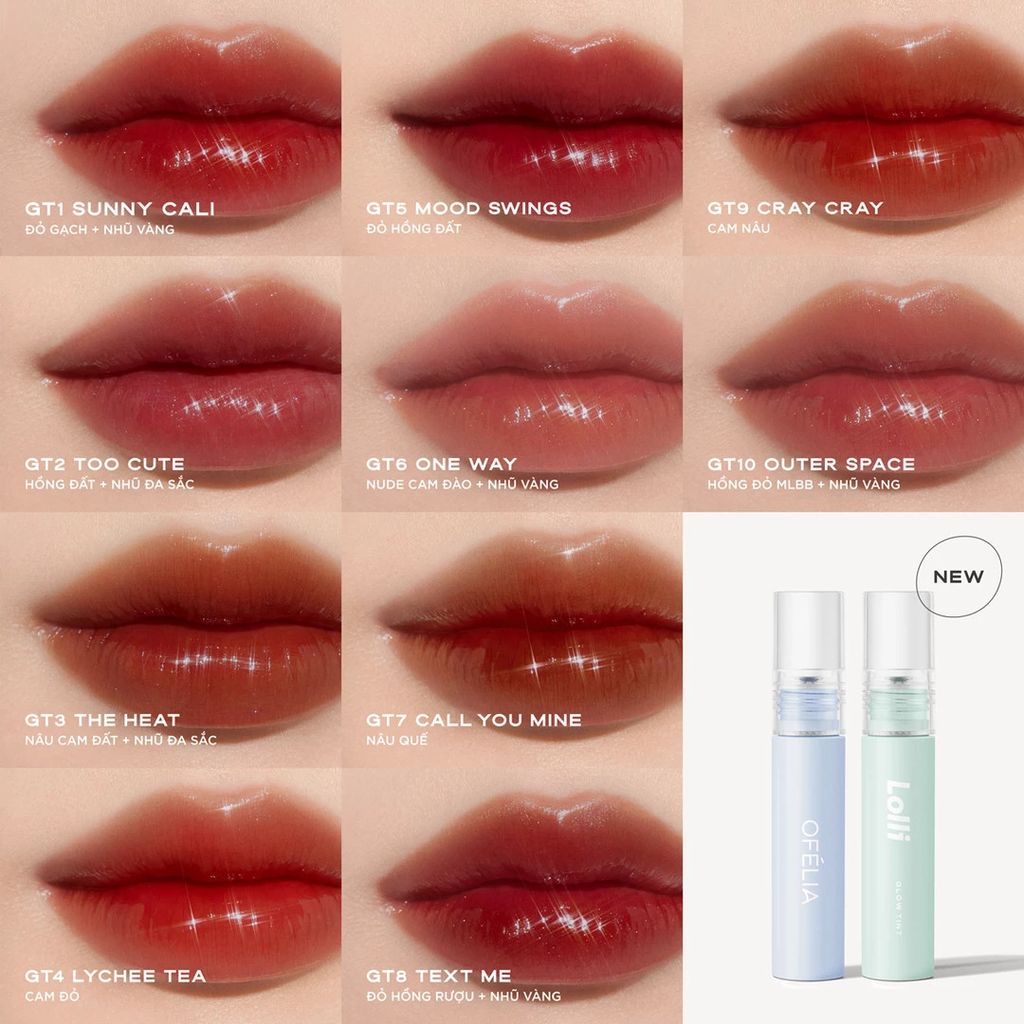 Son Tint Bóng Lolli Glow Tint Ofelia 3.9g ( GT17, GT18 ) NEW