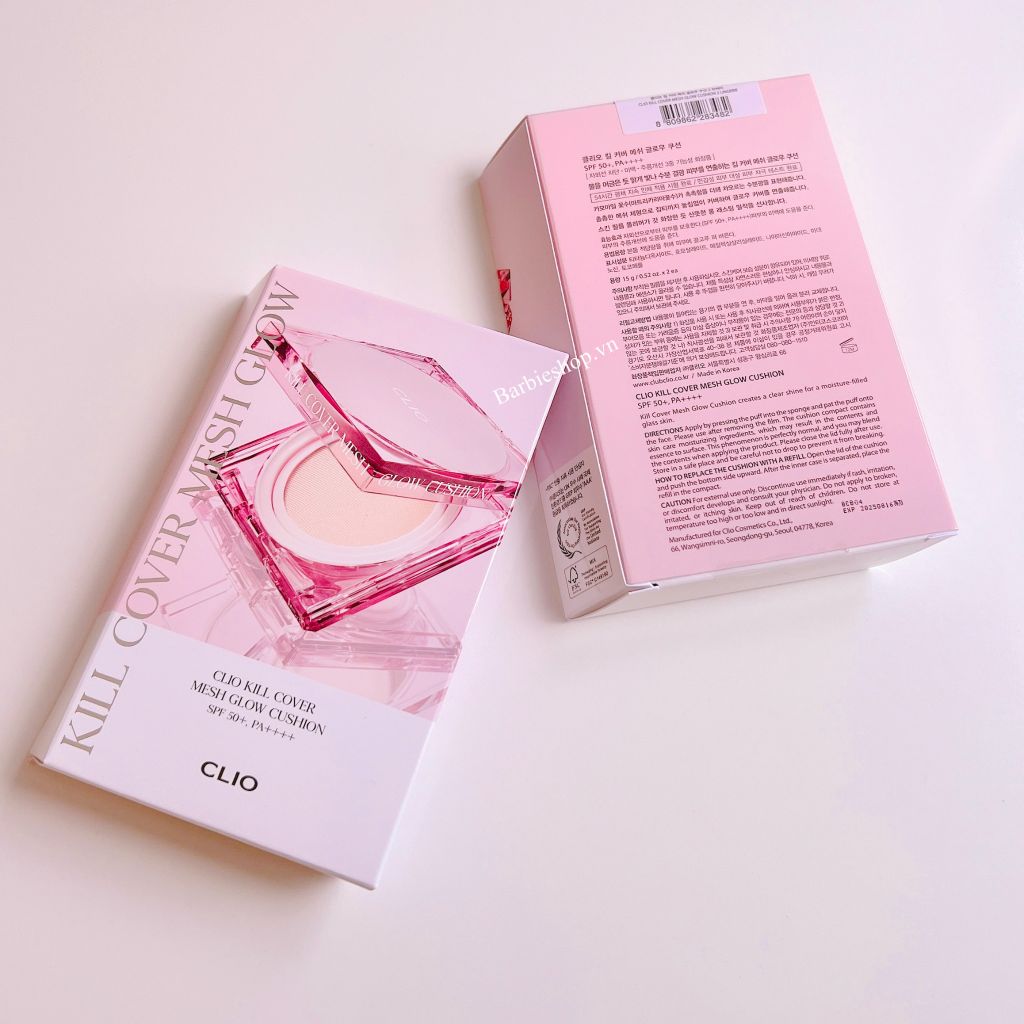 [Da Khô -Căng Bóng] Phấn Nước Clio Kill Cover High Glow/Mesh Glow/Cover Glow Cushion SPF50+ PA++++ (Kèm Lõi Refil 14gx2)