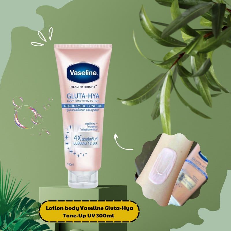 Dưỡng Thể Vaseline 4x Gluta-Hya Niacinamide Tone-Up 300ml (Tuýp)