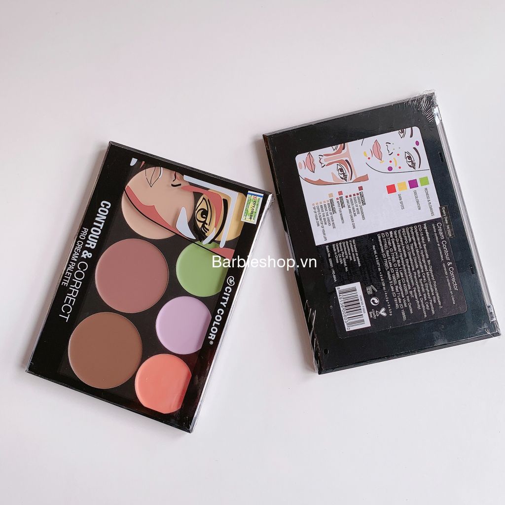 Bảng Tạo Khối Và Che Khuyết Điểm City Color 7 Ô Contour & Correct Cream Palette