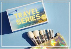 Bộ Cọ Trang Điểm BH Travel Series Face & Eye Brush Set With Bag 7 cây - cọ túi bầu trời