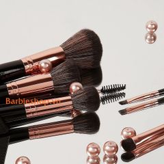 Bộ Cọ Trang Điểm BH Cosmetics Signature Rose Gold Brush Set With Holder 13 Cây - cọ cắm đen