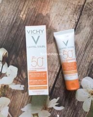 (Vạch Xanh & Cam) Kem Chống Nắng Chống Ô Nhiễm Bụi Kiềm Dầu & Giảm Thâm Nám Vichy Capital Soleil Mattifying 3In1 SPF50+