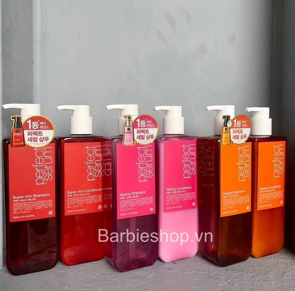 Dầu Gội & Dầu Xả Phục Hồi Tóc Miseen Scene Perfect Serum Hàn Quốc 680ML (Hồng , Đỏ, Cam)
