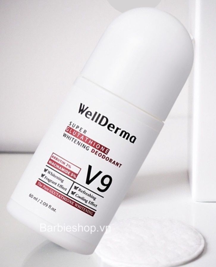 Lăn Nách Trắng Da WellDerma Super Glutathione Whitening Deodorant V9 60ml