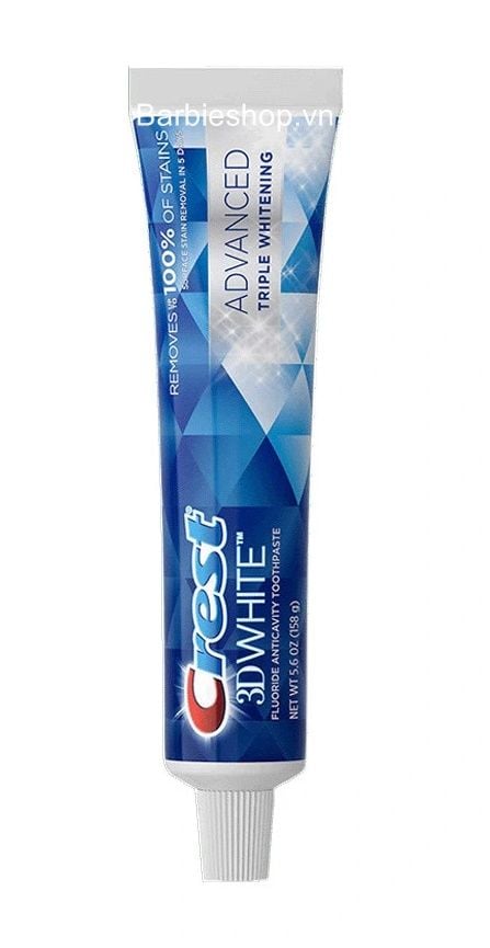 Kem Đánh Răng Trắng Răng Hiệu Quả CREST 3D White Advanced Triple Whitening & Ultra Vivid Mint 135G 147G 158G