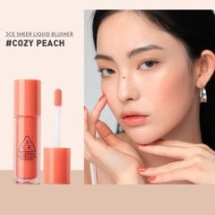Má Hồng 3CE Sheer Liquid Blusher Dạng Kem (Our Way + Cozy Peach + Side Piece + Joyful Affair + Soft Fig) 3g