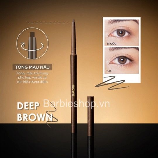 Kẻ Mắt Dạng Sáp Nongchat Smooth And Slim Inner Eyeliner [(Nâu)- Vỏ Đỏ] - [(Đen) - Vỏ Tím]