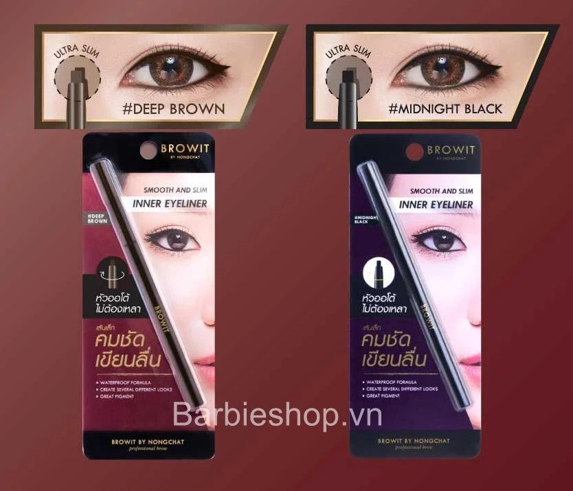 Kẻ Mắt Dạng Sáp Nongchat Smooth And Slim Inner Eyeliner [(Nâu)- Vỏ Đỏ] - [(Đen) - Vỏ Tím]