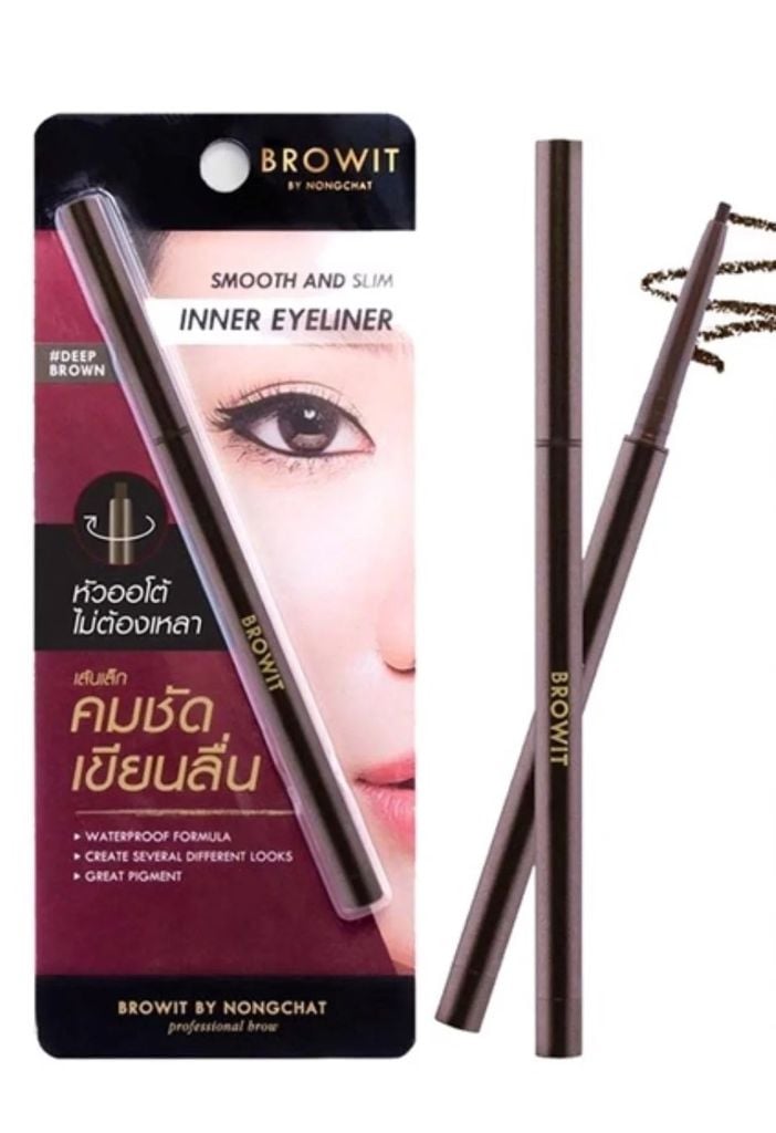 Kẻ Mắt Dạng Sáp Nongchat Smooth And Slim Inner Eyeliner [(Nâu)- Vỏ Đỏ] - [(Đen) - Vỏ Tím]