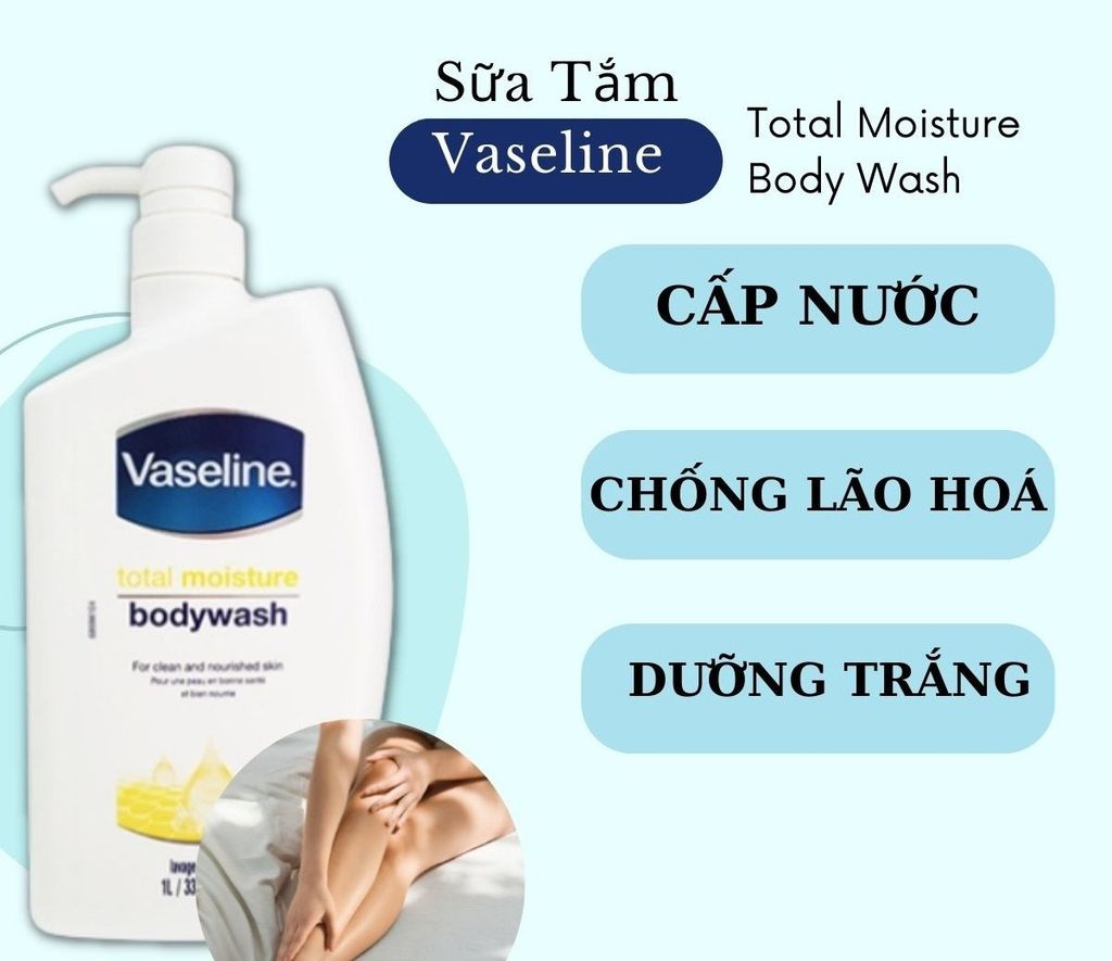 Sữa Tắm Dưỡng Ẩm Vaseline Total Moisture 1L