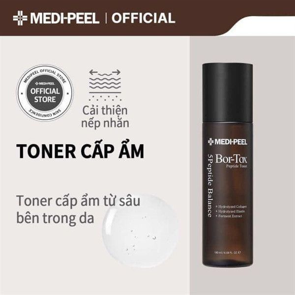 Nước Hoa Hồng Dưỡng Ẩm, Chống Lão Hóa Medi-Peel Bor Tox Peptide Toner 180ml