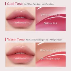 [ĐỦ MÀU] Son Kem Peripera Water Bare Tint 3.7g