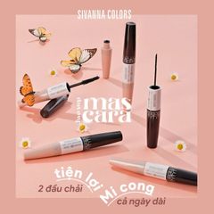 Mascara 2 Đầu Dài Và Dày Mi, Chống Nước Sivanna 6X HF891 Max Waterproof