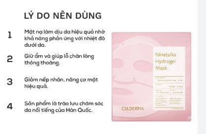 Mặt Nạ Thạch Celderma Ninetalks Hydrogel Mask - Hồng