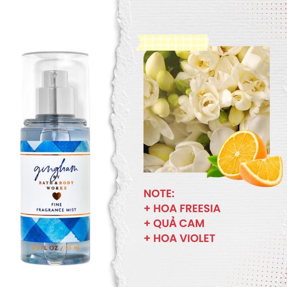 Xịt Thơm Toàn Thân Bath & Body Works Body Mist ( Đủ Mùi 75ml )