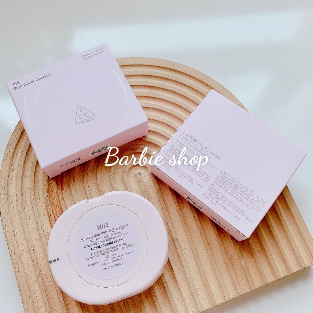 [Mẫu Mới] Phấn Nước 3CE Bare Cover Cushion