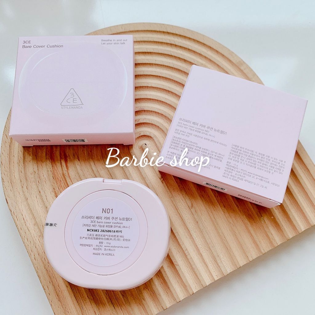 [Mẫu Mới] Phấn Nước 3CE Bare Cover Cushion