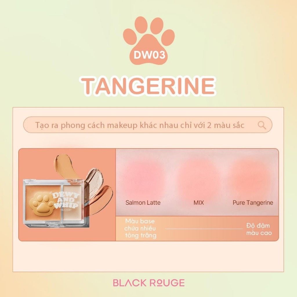 Má Hồng Kem Kèm Highlight Black Rouge Dewy Whip Cheek And Beam