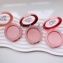 Má Hồng 3CE Face Blush Đủ Màu Hộp Tròn - Nude Peach, Mono Pink, Rose Beige, Full Of Charm, Soft Salmon, Peach Splash, Pure Cake, City Mauve, Delectable, Kinda Shy