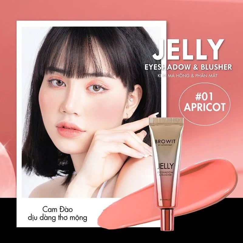 Kem Má Hồng Và Phấn Mắt Nongchat Browit Jelly Eyeshadow & Blusher 10g