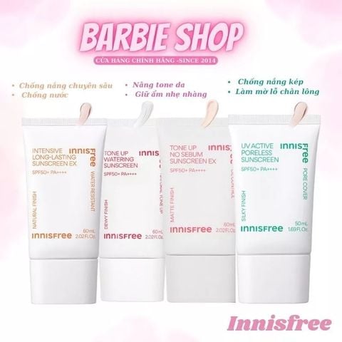 [Mẫu Mới] Kem Chống Nắng Innisfree Tone Up No Sebum - Intensive Long-Lasting Sunscreen EX 60ml