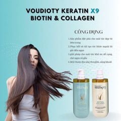 Bộ Dầu Gội Xả Voudioty Keratin X9 Biotin & Collagen 500ml -1000ml