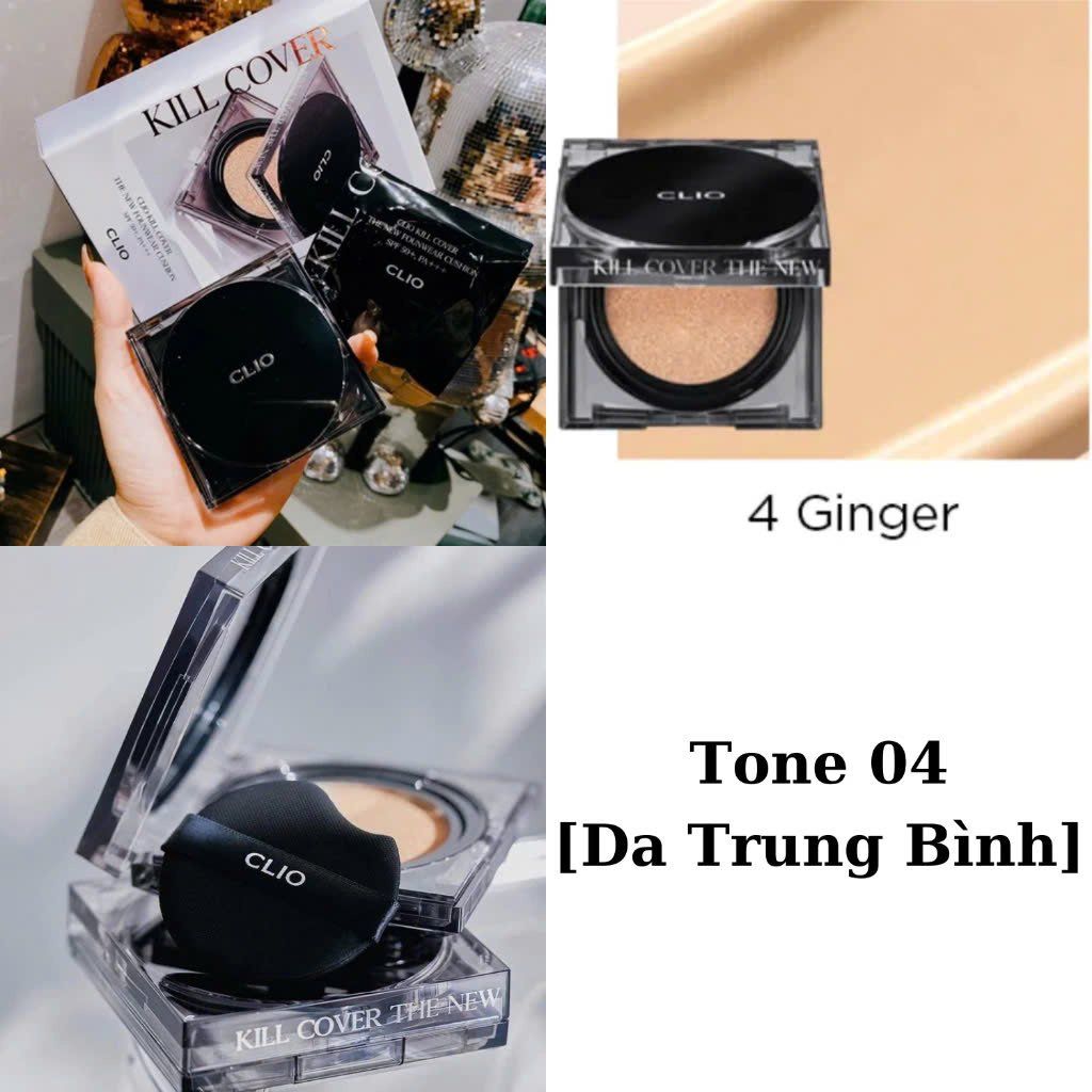 [Da Hỗn Hợp] Phấn Nước Clio Kill Cover The New Founwear /The New Đào Mèo /The Original/ Glow Cushion  Cushion SPF50+ PA+++Kèm Lõi
