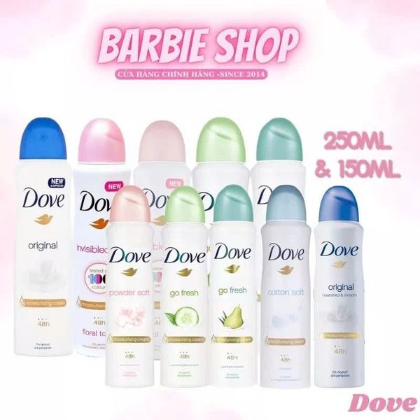 Xịt Khử Mùi Dove Go Fesh 150ml - 250ml