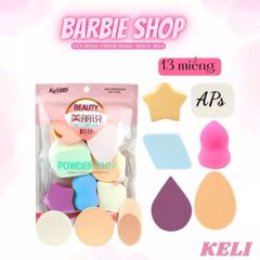 Set 13 Bông Mút Trang Điểm Keli Mềm Mịn Dẻo