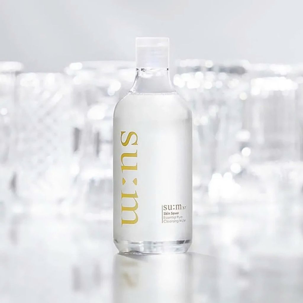 Nước Tẩy Trang Dịu Nhẹ SUM37 Skin Saver Essential Pure Cleansing Water 400ml + tặng bông tẩy trang 40 miếng
