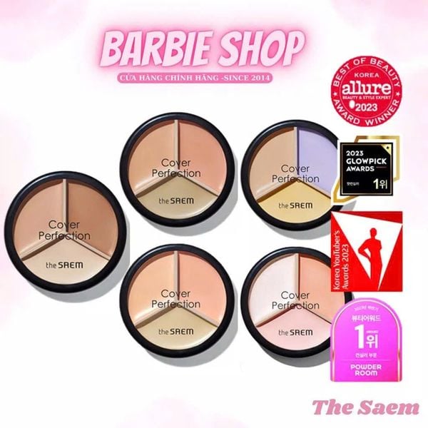 Che Khuyết Điểm Triệt Sắc The Saem Cover Triple Pot Concealer