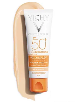 (Vạch Xanh & Cam) Kem Chống Nắng Chống Ô Nhiễm Bụi Kiềm Dầu & Giảm Thâm Nám Vichy Capital Soleil Mattifying 3In1 SPF50+