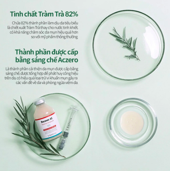 Tinh Chất Tràm Trà Giảm Mụn Kháng Viêm La Bonita Recover AC Tea Tree Ampoule 40ml